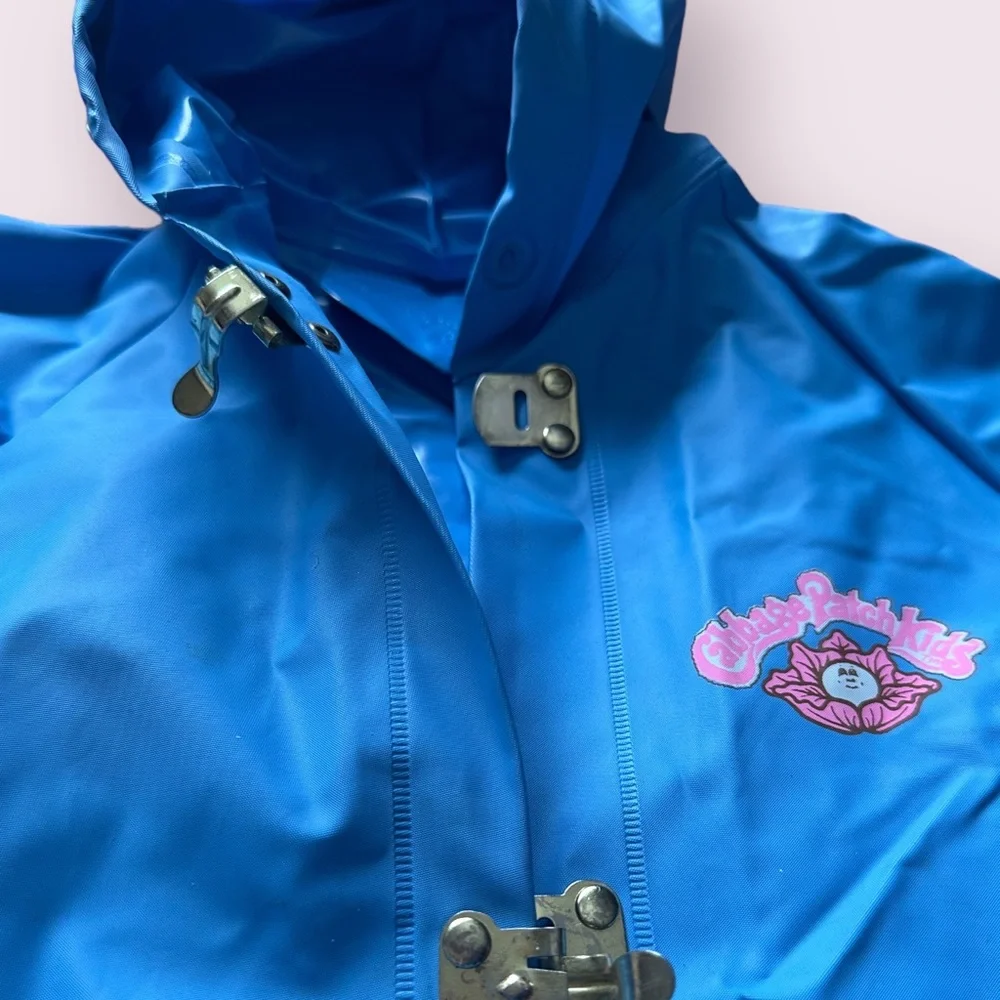 Vintage 1983 Cabbage Patch Kids Doll Pink And Blue Vinyl Raincoat Size 4 - Picture 6 of 13